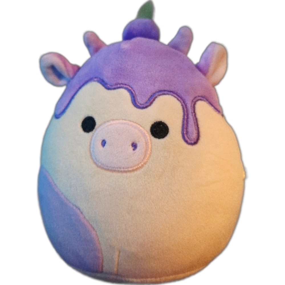 Squishmallow Benito The Blueberry Cheesecake Cow. Purple/Cream- NWT